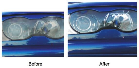 Foggy headlights before and after Picture of foggy headlights before and after